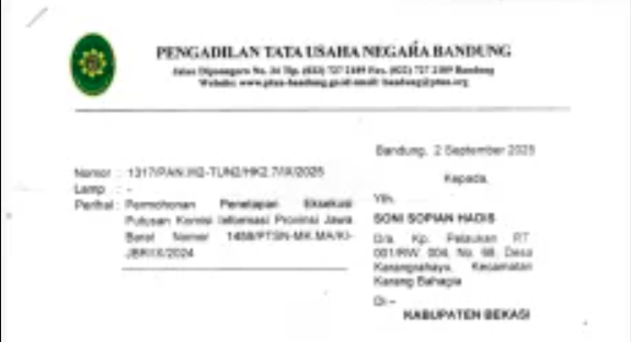 Sidang Ptun Kades Karang Anyar Mangkir Dari Pengawasan Eksekusi Putusan Kip Jawa Barat